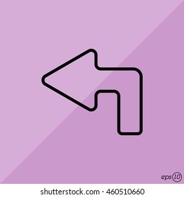 Web line icon. Arrow up-left