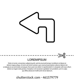 Web line icon. Arrow up-left