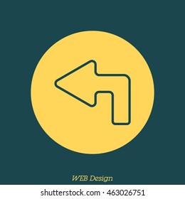 Web line icon. Arrow up-left