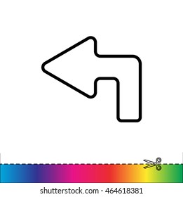 Web line icon. Arrow up-left