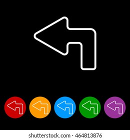 Web line icon. Arrow up-left
