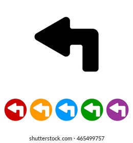 Web line icon. Arrow up-left