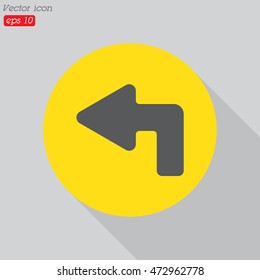 Web line icon. Arrow up-left