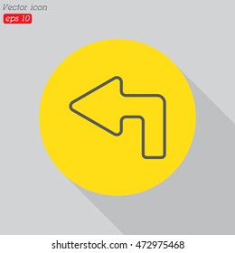 Web line icon. Arrow up-left