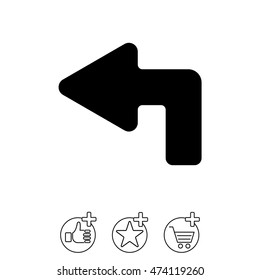 Web line icon. Arrow up-left