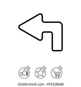 Web line icon. Arrow up-left