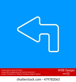 Web line icon. Arrow up-left