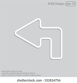 Web line icon. Arrow up-left