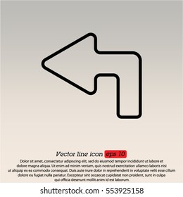 Web line icon. Arrow up-left