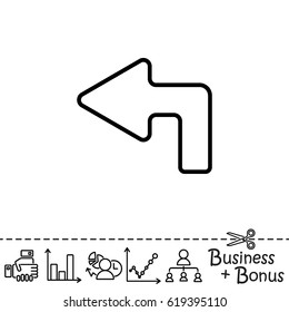 Web line icon. Arrow up-left