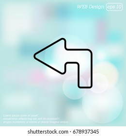 Web line icon. Arrow up-left