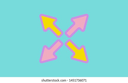 Web line icon. Arrows color