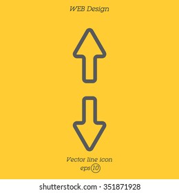 Web line icon. Arrows up and down