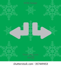 Web line icon. Arrows (down-left and down-right)