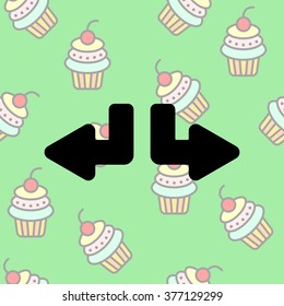 Web line icon. Arrows (down-left and down-right)