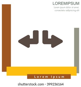 Web line icon. Arrows (down-left and down-right)