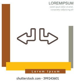 Web line icon. Arrows (down-left and down-right)