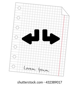 Web line icon. Arrows (down-left and down-right)