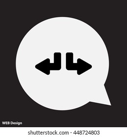 Web line icon. Arrows (down-left and down-right)