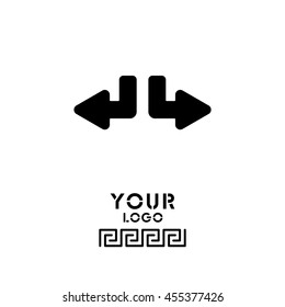 Web line icon. Arrows (down-left and down-right)