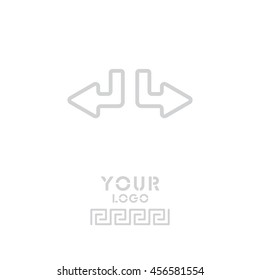 Web line icon. Arrows (down-left and down-right)