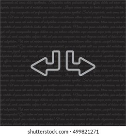 Web line icon. Arrows (down-left and down-right)