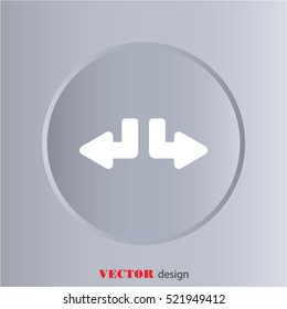 Web line icon. Arrows (down-left and down-right)