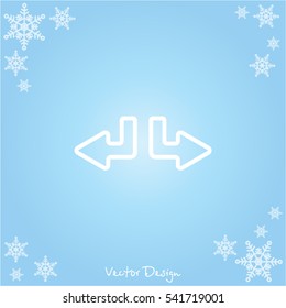 Web line icon. Arrows (down-left and down-right)