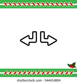 Web line icon. Arrows (down-left and down-right)