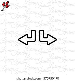 Web line icon. Arrows (down-left and down-right)