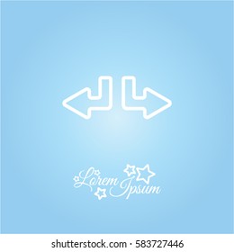 Web line icon. Arrows (down-left and down-right)