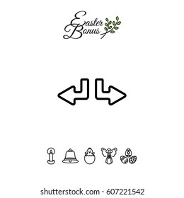 Web line icon. Arrows (down-left and down-right)