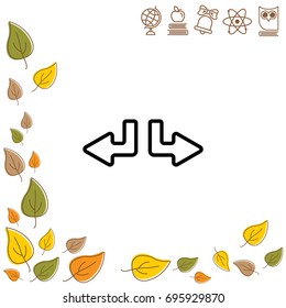 Web line icon. Arrows (down-left and down-right)
