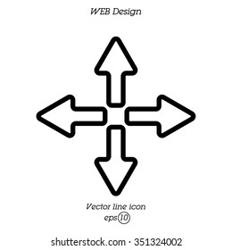 Web line icon. Arrows (left, right, up, down)