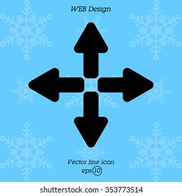 Web line icon. Arrows (left, right, up, down)