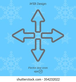 Web line icon. Arrows (left, right, up, down)