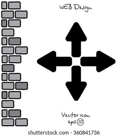 Web line icon. Arrows (left, right, up, down)