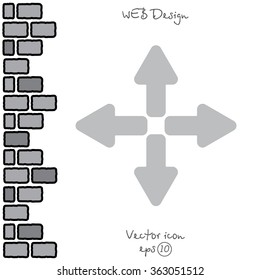 Web line icon. Arrows (left, right, up, down)