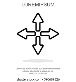 Web line icon. Arrows (left, right, up, down)