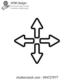 Web line icon. Arrows (left, right, up, down)