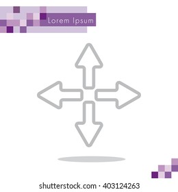 Web line icon. Arrows (left, right, up, down)
