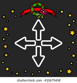 Web line icon. Arrows (left, right, up, down)