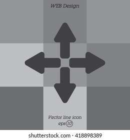 Web line icon. Arrows (left, right, up, down)