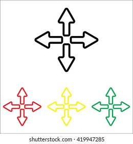 Web line icon. Arrows (left, right, up, down)