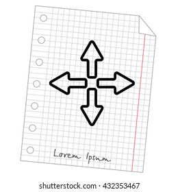 Web line icon. Arrows (left, right, up, down)