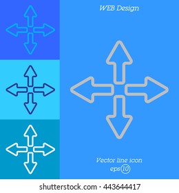 Web line icon. Arrows (left, right, up, down)
