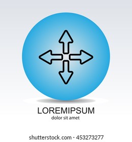 Web line icon. Arrows (left, right, up, down)
