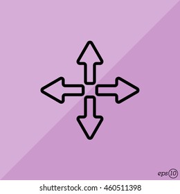 Web line icon. Arrows (left, right, up, down)