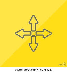 Web line icon. Arrows (left, right, up, down)