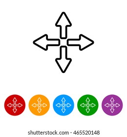 Web line icon. Arrows (left, right, up, down)
